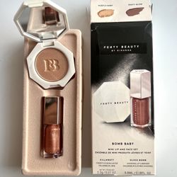 Fenty Beauty Bomb Baby Set Highlighter Hustla Baby Gloss Bomb Lip Fenty Glow NIB