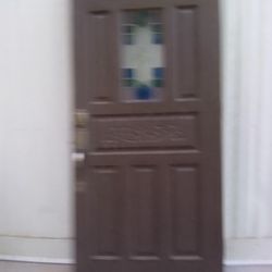 Beautiful Cross Stained Glass Solid Wood Door