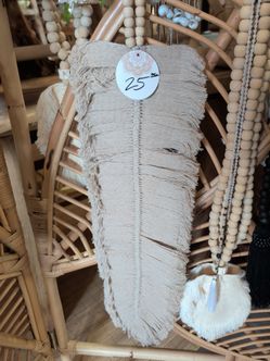 Boho Macrame Feather Wall Hanging