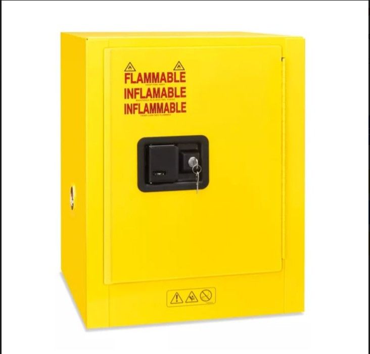 Uline-Flammable Storage Cabinet -Yellow, 4 Gallon, Countertop (Brand New)
