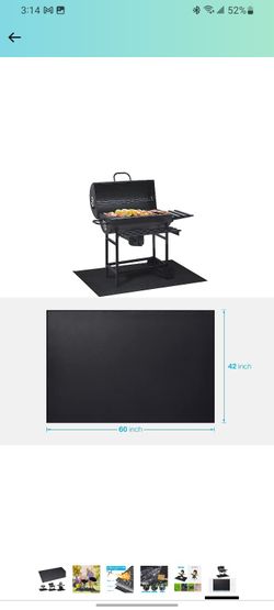 Cvtayn Large Under Grill Mat 60 ×42 Inch for Outdoor Charcoal, Smokers, Gas Grills, Deck and Patio