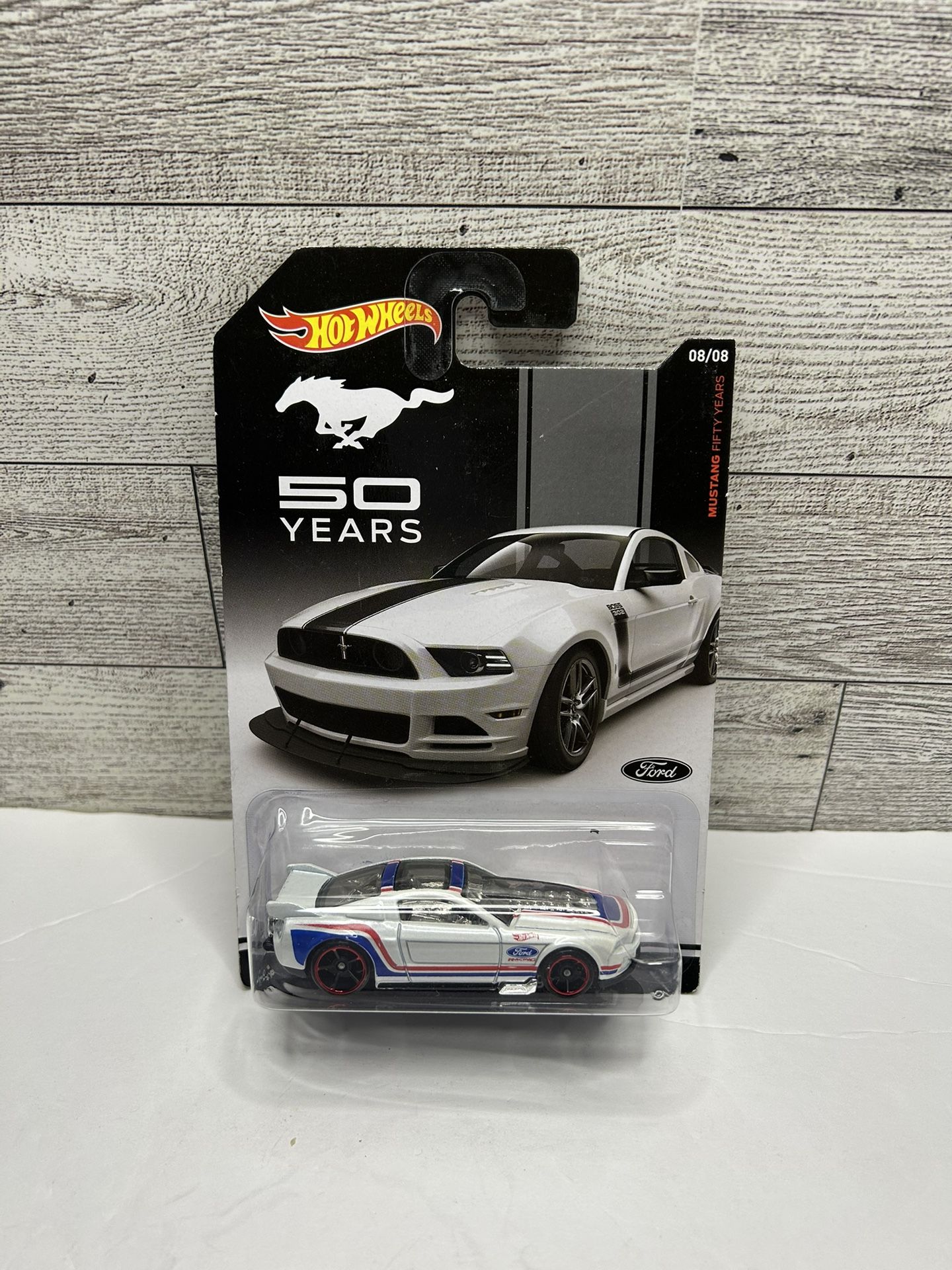Hot wheels White ‘2013 Ford Mustang / 50 Years • Die Cast Metal • Made in Malaysia