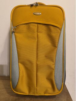 Rare TUMI T3 Yellow Silver Nylon Expandable Wheeled travel luggage Trolley Read*