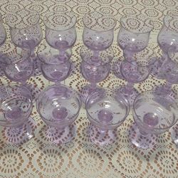 18 piece Purple stemware