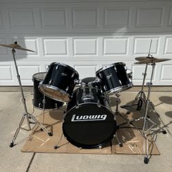 Ludwig Accent 5pc Drumset - $450 OBO: Stool, HiHat, Crash & Ride Cymbals included