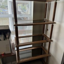 Tall Five (5) Tier Blue Crystal Shelves.