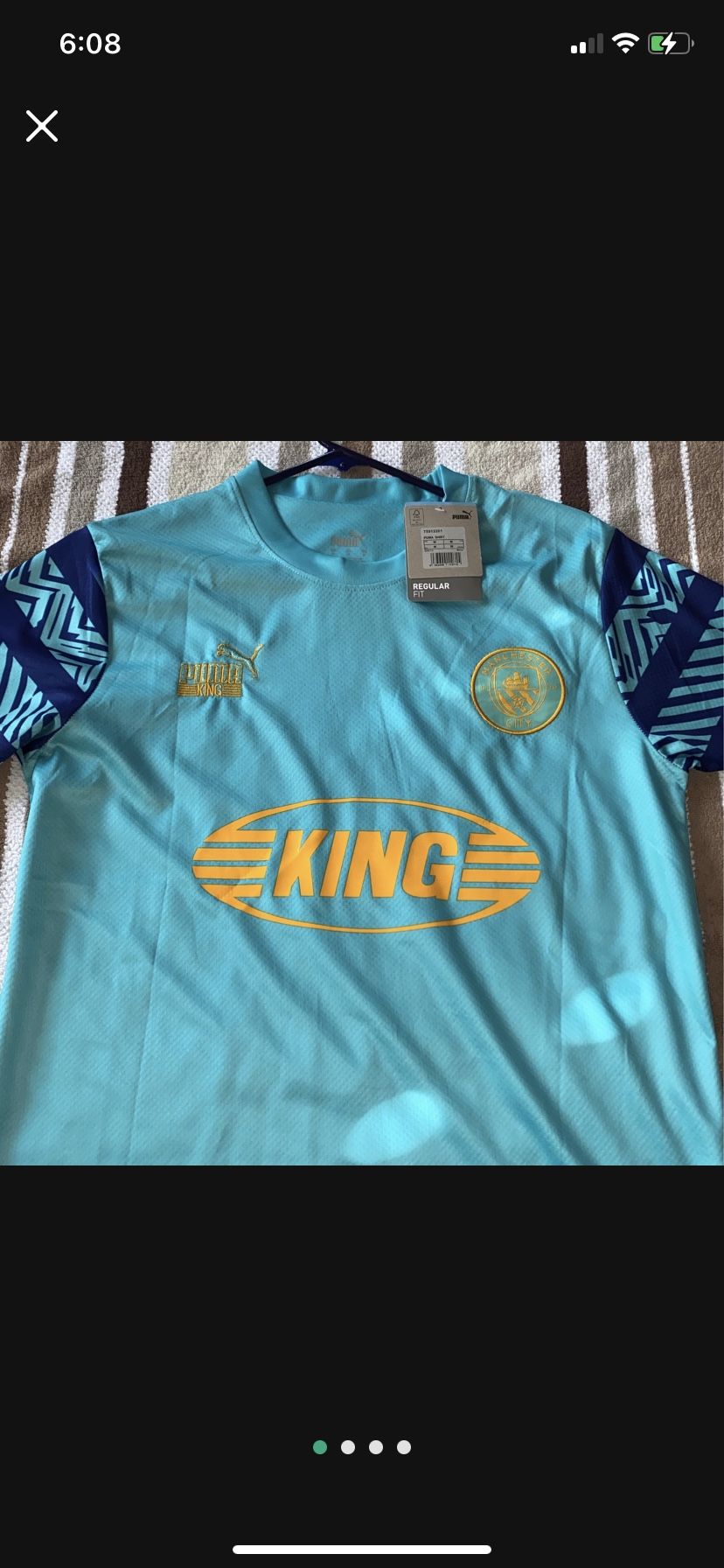 Manchester City Futbol Club Soccer Jersey Medium Size