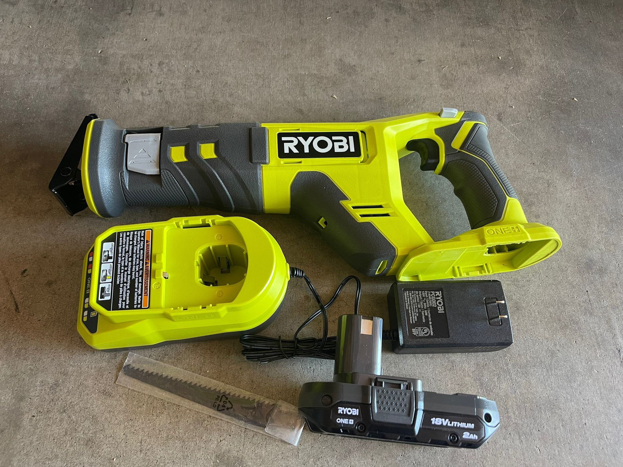 ONE+ 18V Cordless Reciprocating Saw with 2.0 Ah Battery and Charger