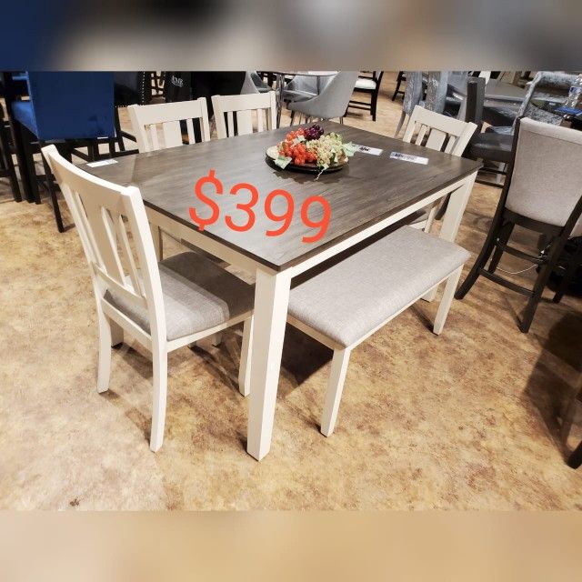 Beautiful 6 Piece  Dining Table Set - Monthly Special 