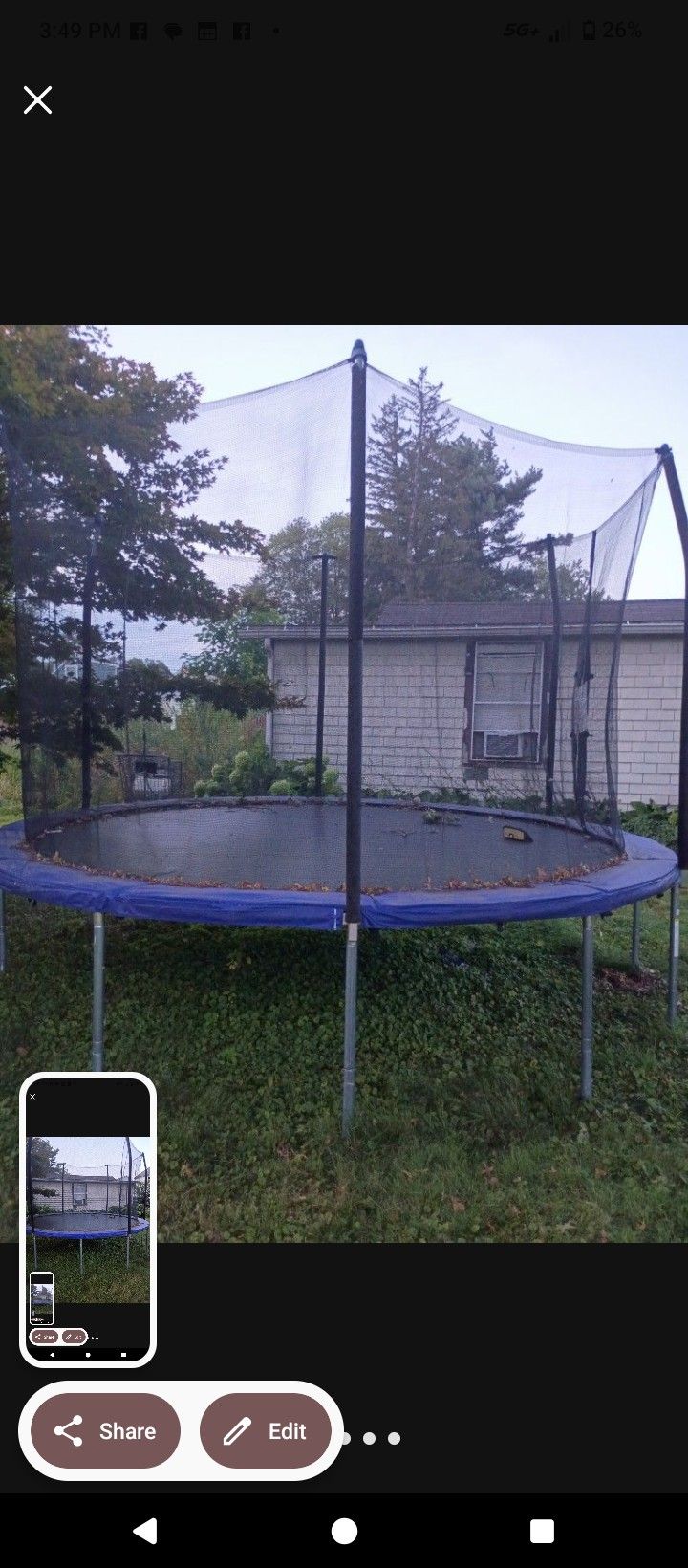 Large Trampoline With Safety Nets