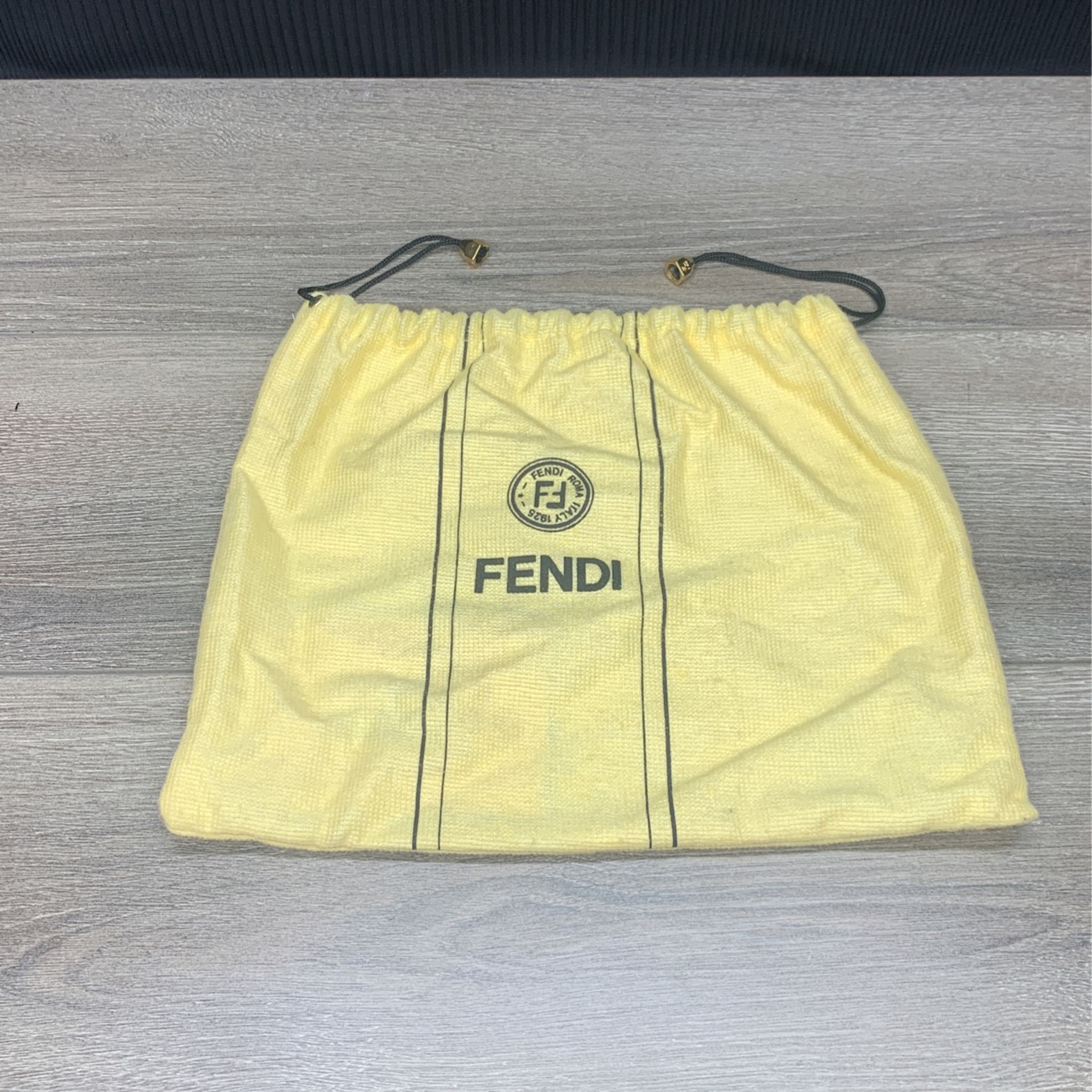 FENDI Logo Yellow Drawstring Dust Bag  Italy Authetic Purse Bag