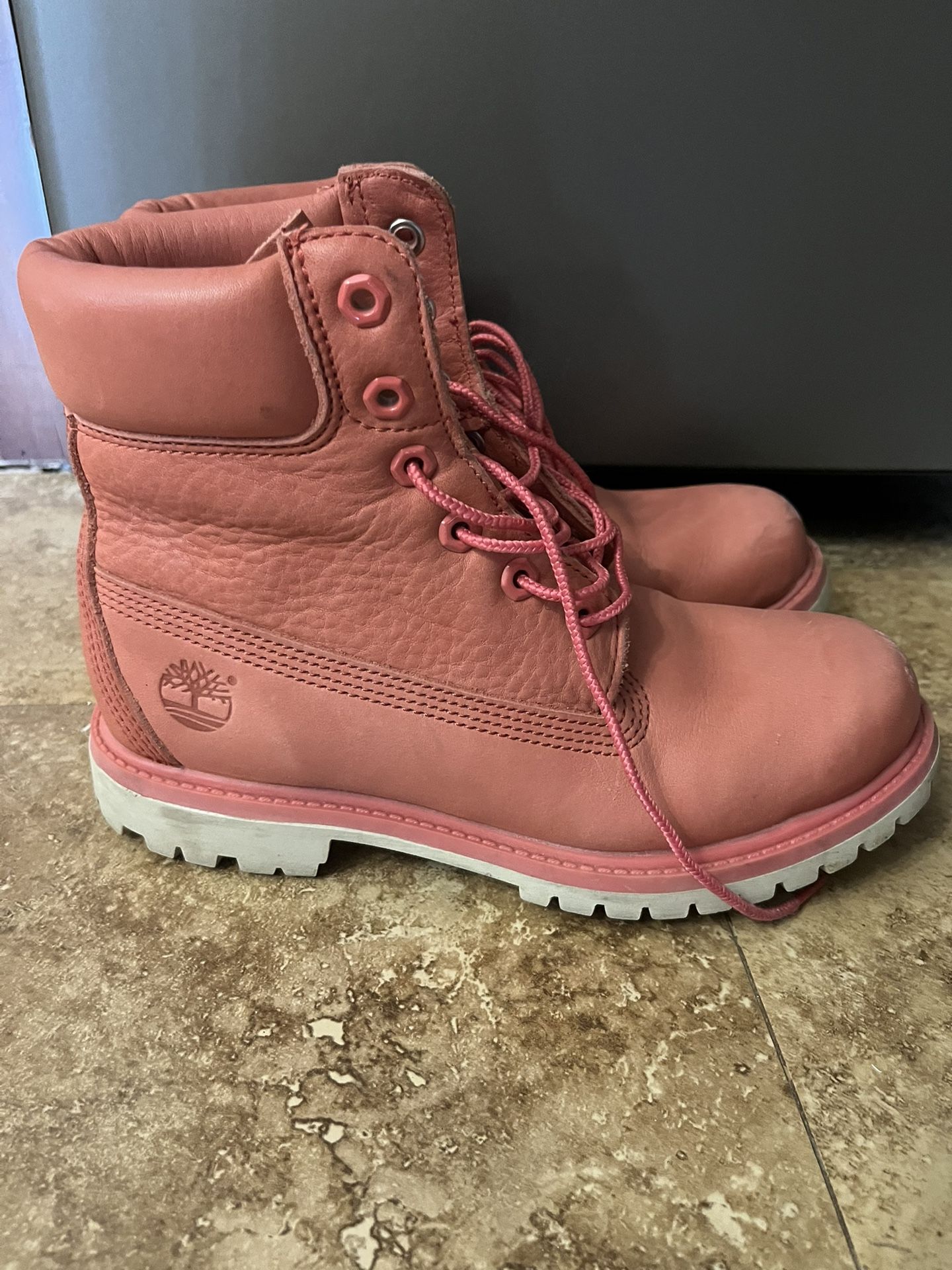 Leather Pink Boots (size35)
