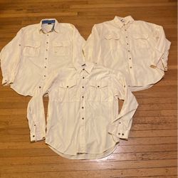 Men’s North Face Long Sleeve Button  Down Shirts Size Medium