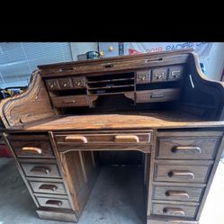 Antique Oak Roll top Desk 
