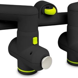 ProsourceFit Dual Pro Percussion Massage Gun, 6 Attachable Pieces for Deep Tissue Relief, Muscle Massager Gun with 4 Speed Levels, Adjustable Handles 