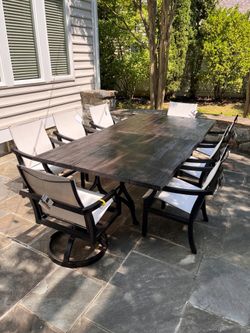 BRAND NEW Luxury Cast Aluminum Patio Dining Table – 108” (Castelle Marquis)