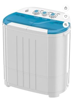 Portable Washing Machine, Mini Twin Tub Washer with 9lbs Washer, 5lbs Spinner, Compact Laundry Washer