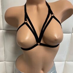 Body Harness- Sexy Elastic Lingerie Bra-Cosplay Costume Dress Up-Dance Rave Punk-$12 New-Nuevos