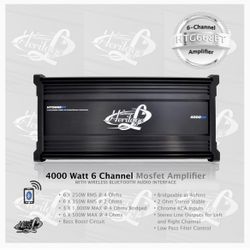 NEW  Lanzar HTG668BT.5 - 4000 Watt 6 Channel Mosfet Amplifier with Wire-less Hands-Free 