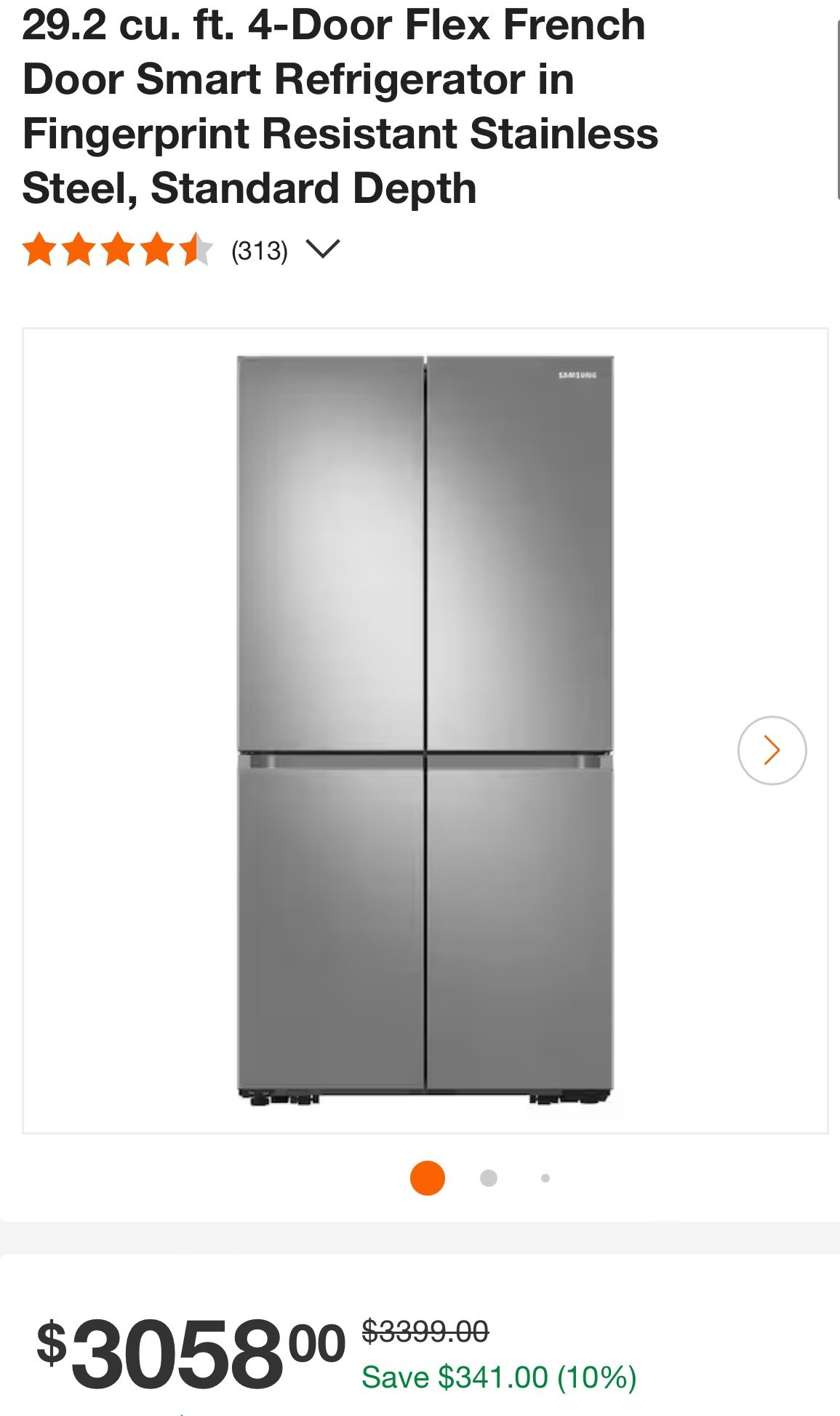 Limited Time/. RF29A9071SR.  Stainless Steel Samsung  Fridge  WAS$3399 Now$999