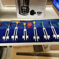 8 Piece Chakra Tuning Fork Set With Velvet Carrying Case