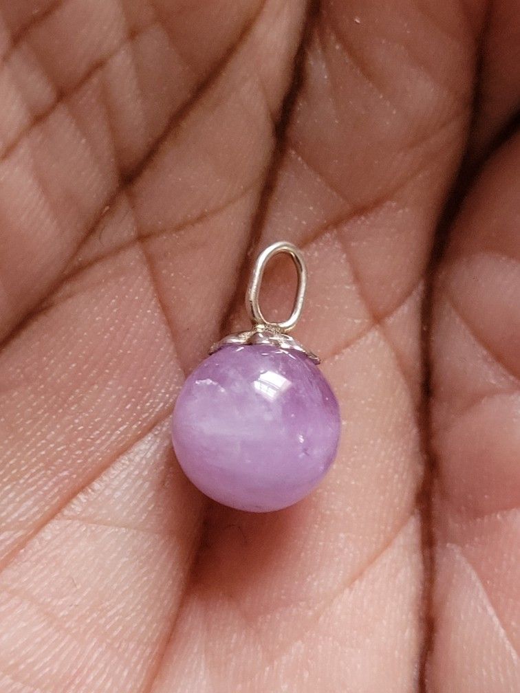 Sterling Silver Purple Jade Pendant