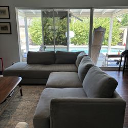 Gray Mid-Century West Elm Sectional 