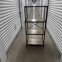 📚 Rustic Industrial Ladder Bookshelf – Black Metal & Wood