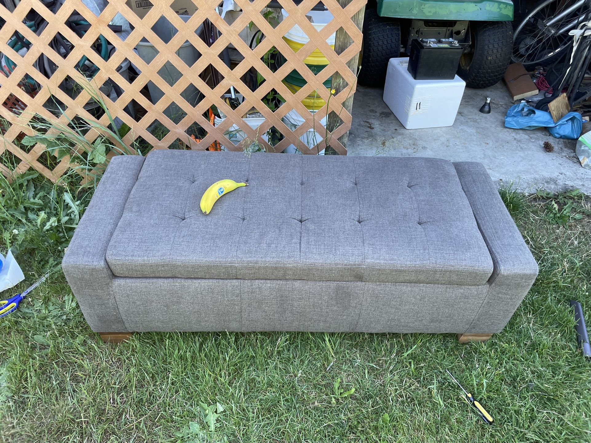 Storage Ottoman With Lid Holder