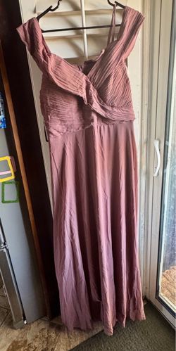 Dusty rose/ Mauve Off-the-Shoulder Maxi Dress 1XL homecoming prom wedding quince formal gala vestido