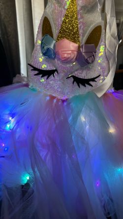 little girl, unicorn dress size small