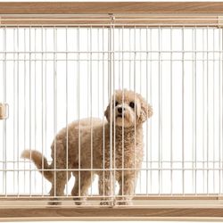 IRIS USA, Medium, Light Brown, Dog Kennel