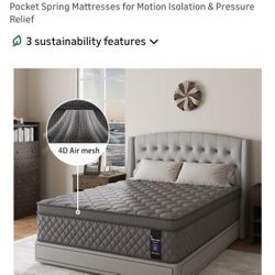 New out the box 10 inch Hybrid Memory foam mattress 