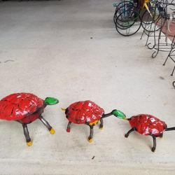 Metal Turtles Set. Yard Art