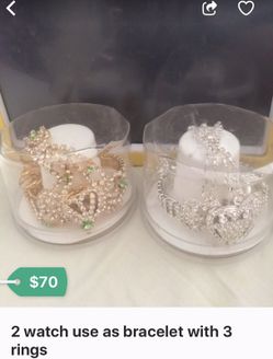 2 watch as bracelet with 3 ring $30 each