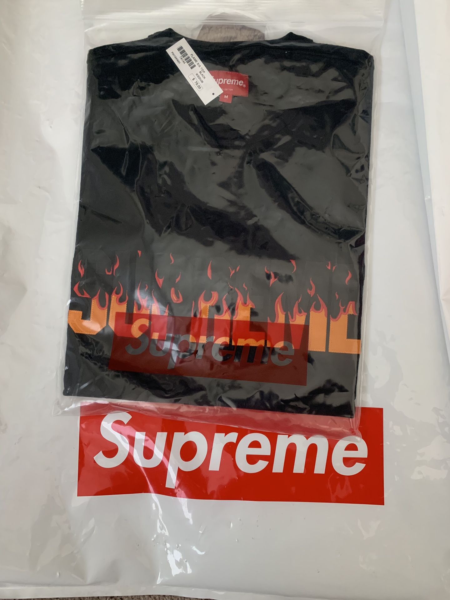 Supreme Flame S/S Top Black IN HAND