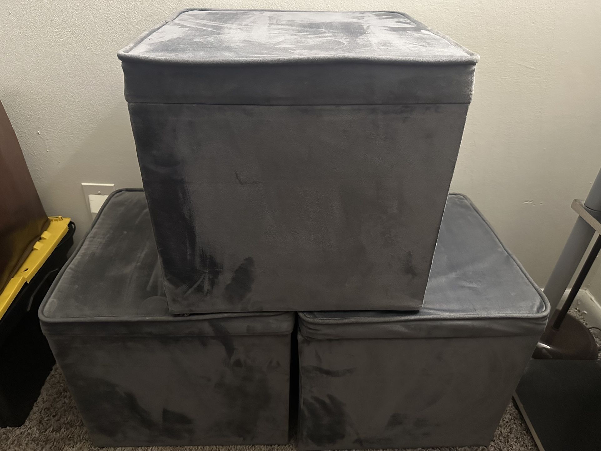 Velvet Storage Ottoman