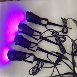 4 Spotlight With 8 Color Changing LED 15 Feet 110v Includes 2 Remotes