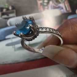 Pandora Topaz Princess Cut Ring Sz 7 & 8