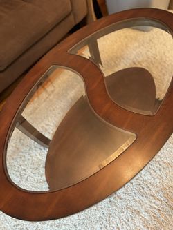 Brown Glass Round Table 