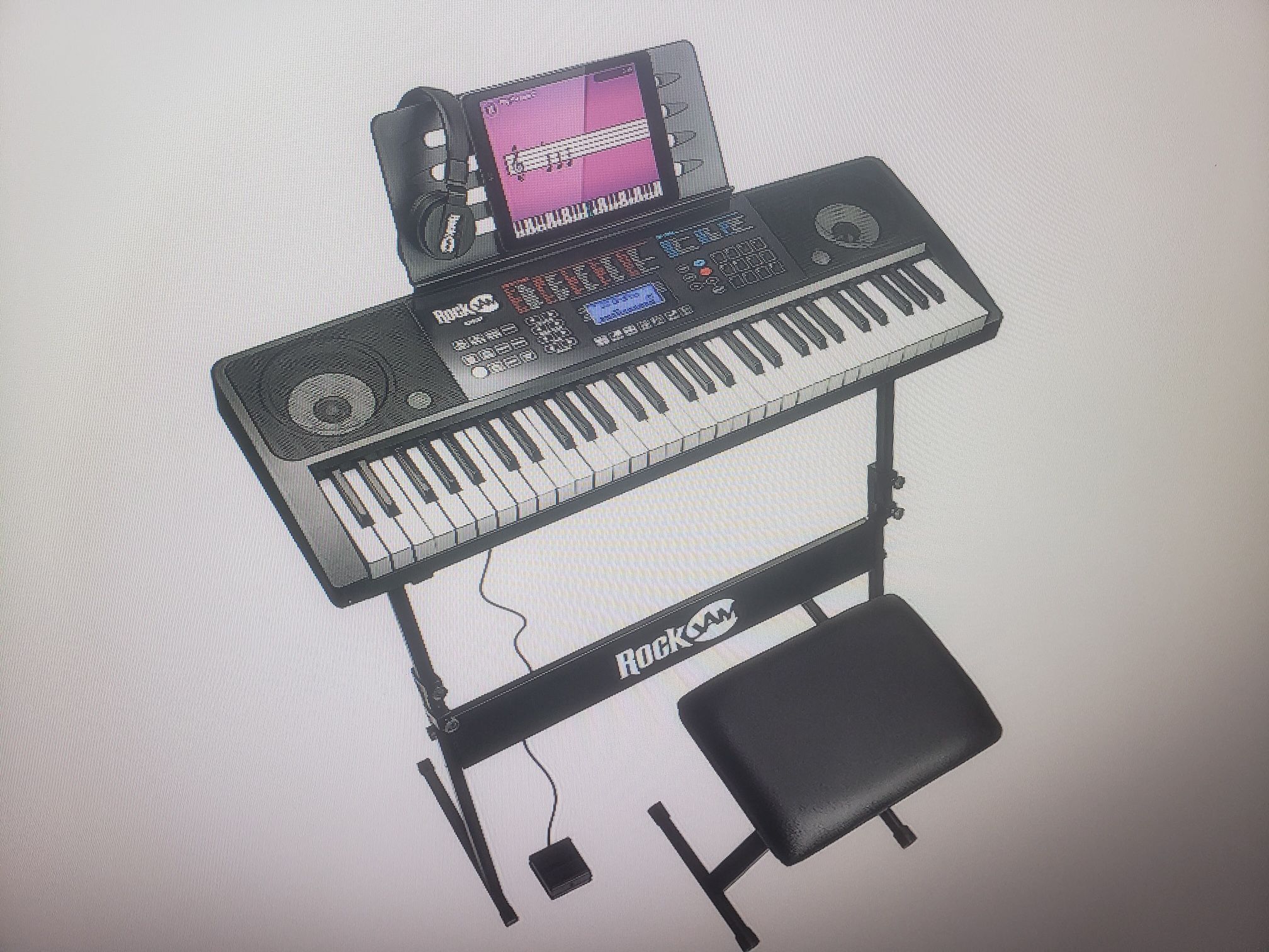 RockJam  Key Electronic Interactive Teaching Piano Keyboard Stand Stool Retails At 199.95 Plus Tax