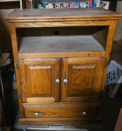 Oak Microwave Cart / TV Gaming Cart - $30