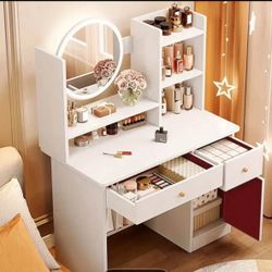Modern White Wooden Vanity Desk