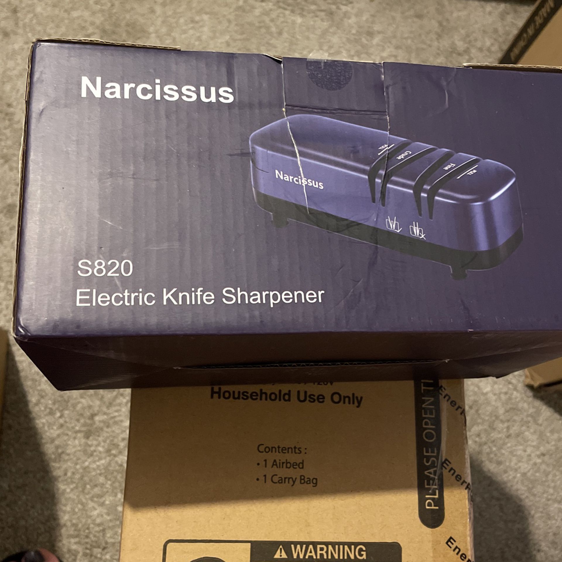 Narcissus Electric Knife Sharpener, Professional Knife Sharpener for Home,  2 Stages for Quick Sharpening & Polishing, with Scissors Sharpening, Blue