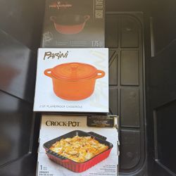 Crock Pot Stoneware Casserole Dish Cookware