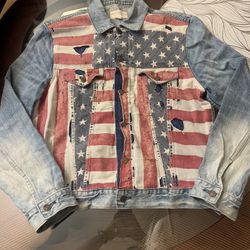 Ralph Lauren Denim & Supply Rare Jean Jacket American Flag Size L