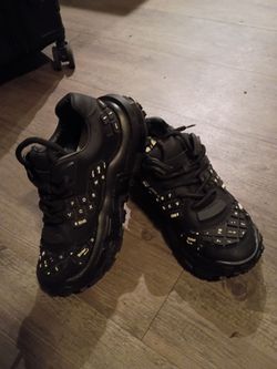 Black Sneakers with Keyboard Key Design