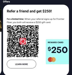 Sign Up For Frontier Internet Get $250. Use QR Code Or Link