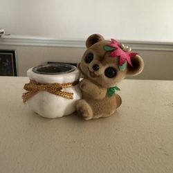 COLLECTIBLE JOSEF ORIGINALS FUZZY BEAR WITH WHITE BAG 2  INCH TALL