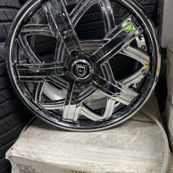 LEXANI FORGED 729 3PC Chrome Black 19x8.5 +44 5x115 Wheels Set of Rims 2.5" LIP